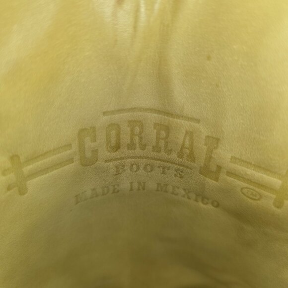 Corral Vintage Series Bronze Metallic Silver Grommet Leather Cowgirl Boots 8.5 - Picture 9 of 12